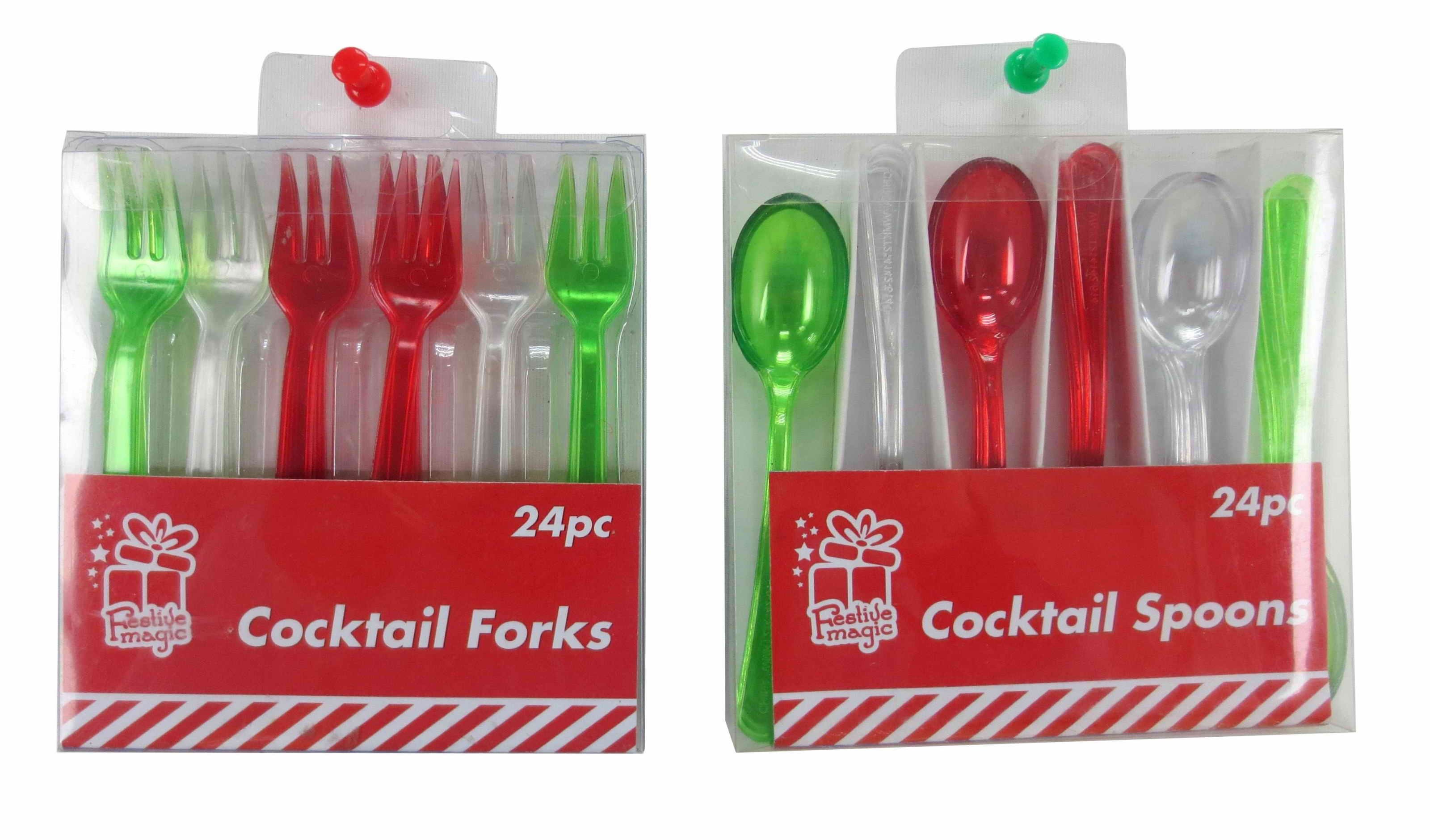  COOKTAIL SPOON/FORK 24PC 2ASST 