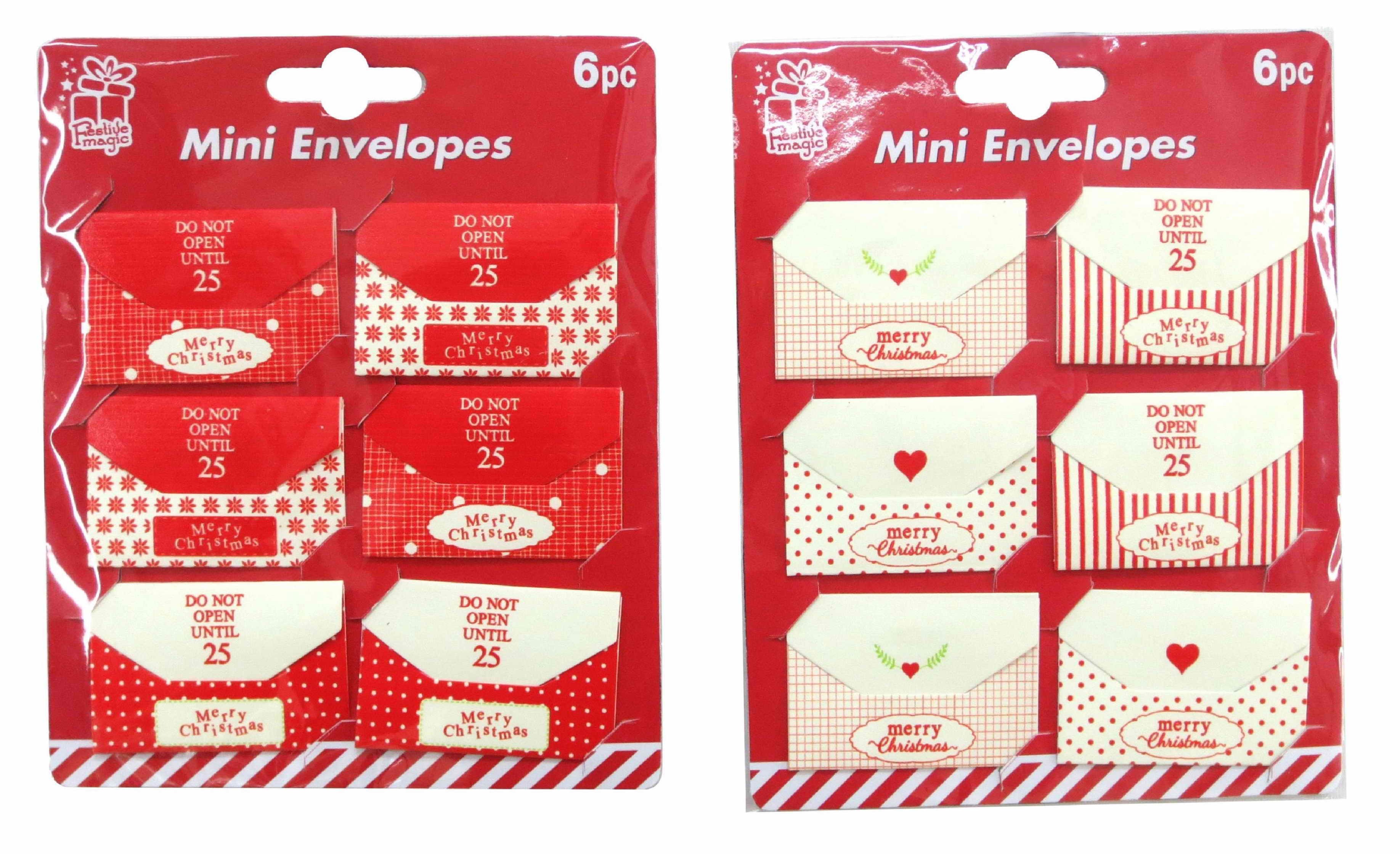  XMAS MINI ENVELOPE 6PC 2ASST 