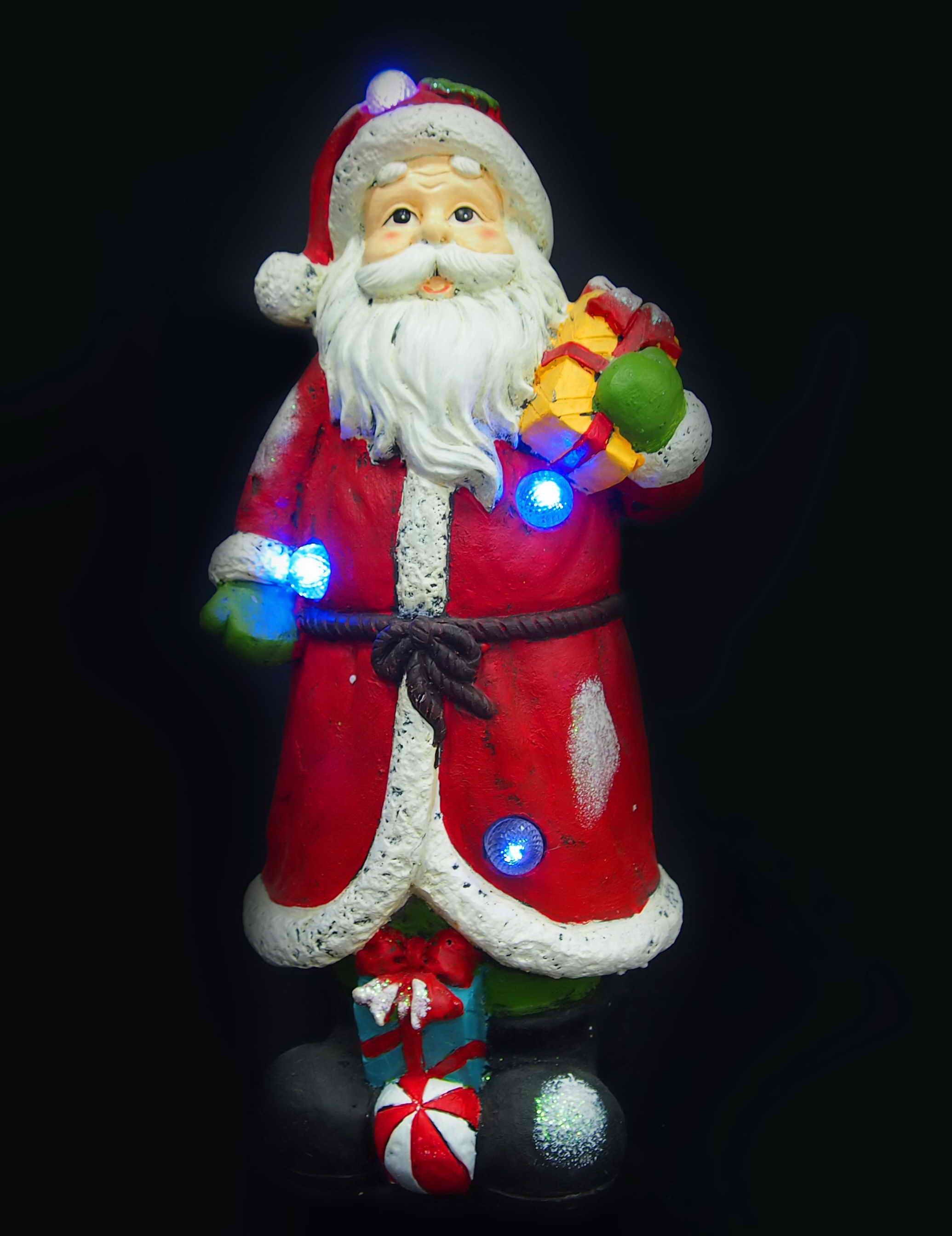  LED SANTA STAND W/PRESENT COL CHANGE 