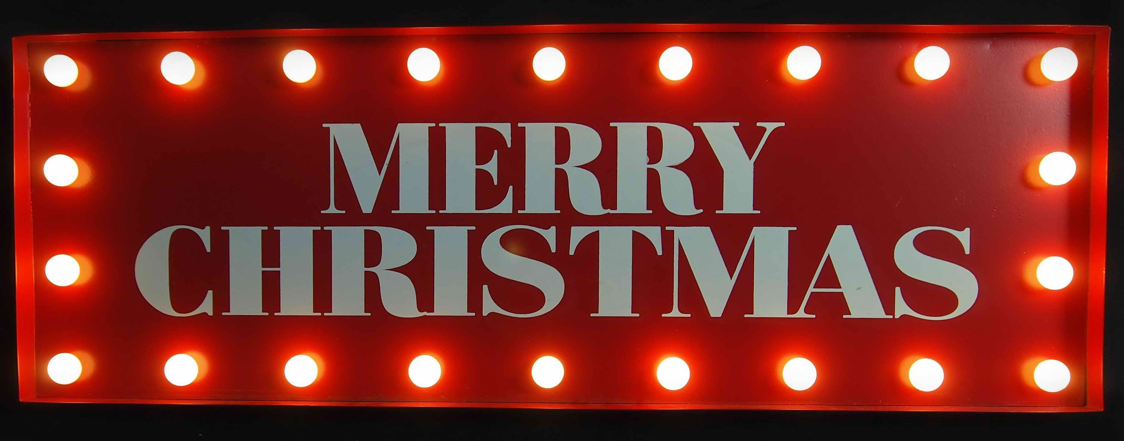  METAL MOVE LIGHT SIGN MERRY CHRISTMAS 