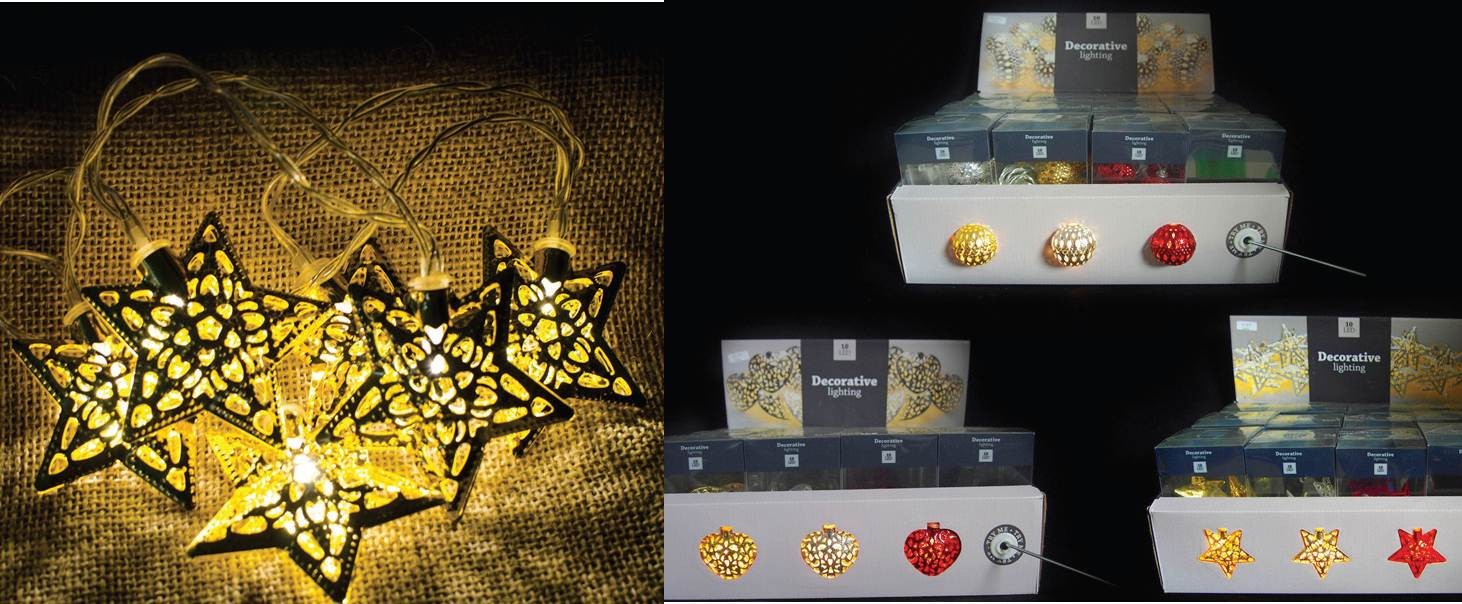 LED METAL STRING LIGHTS 10PC TRY ME PDQ