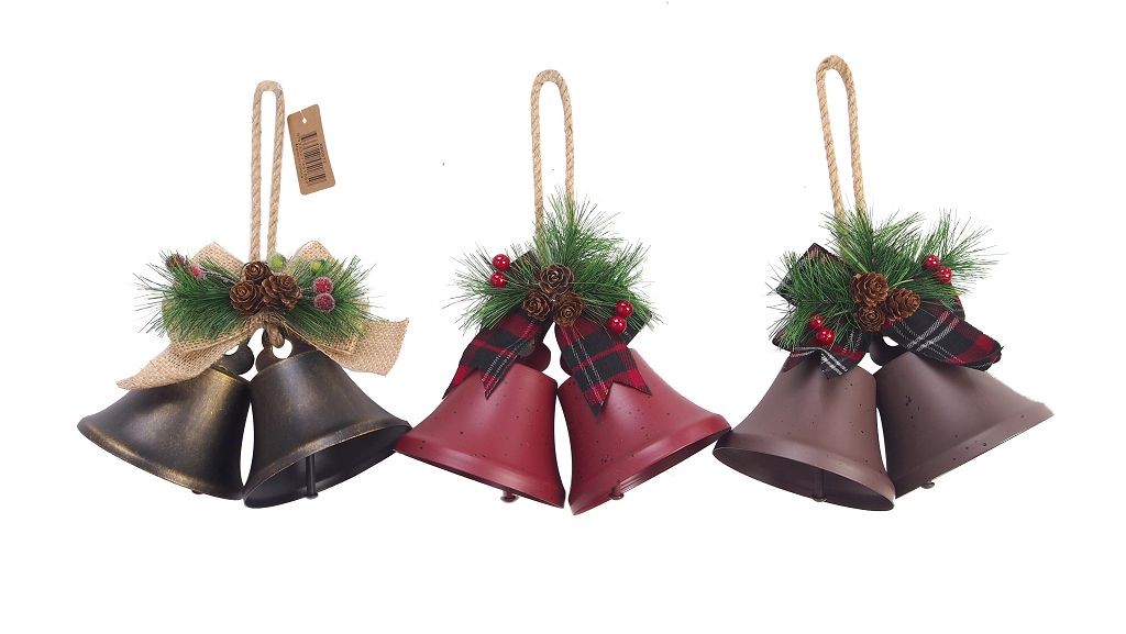 X4, XB0872, RUSTIC TWIN BELLS WITH DECOS 3ASST