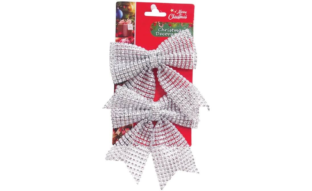 DIAMANTE BOW 2PC 12x11cm