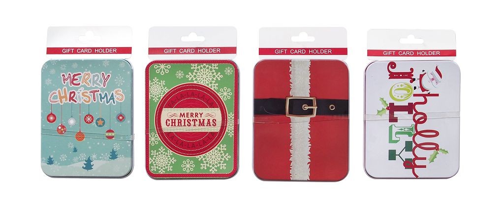 X10, XB1041, GIFT CARD HOLDER TIN RECT 4ASST