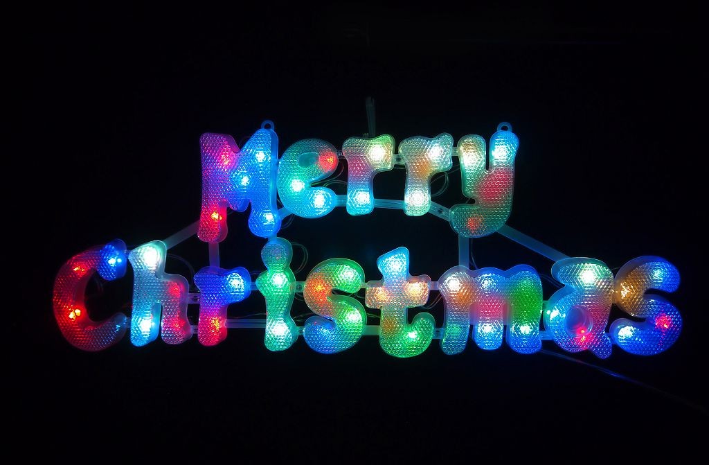 X7, XB1584, LED MERRY CHRISTMAS SIGN COL CHNG