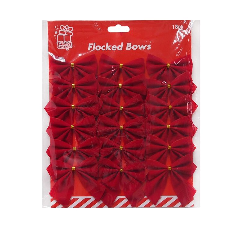 X9, XB2846, RED FLOCKED MINI BOWS 18pk