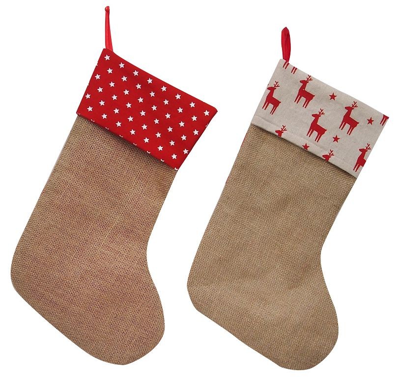 X21, XB2949, STOCKING CANVAS/BURLAP 2ASST