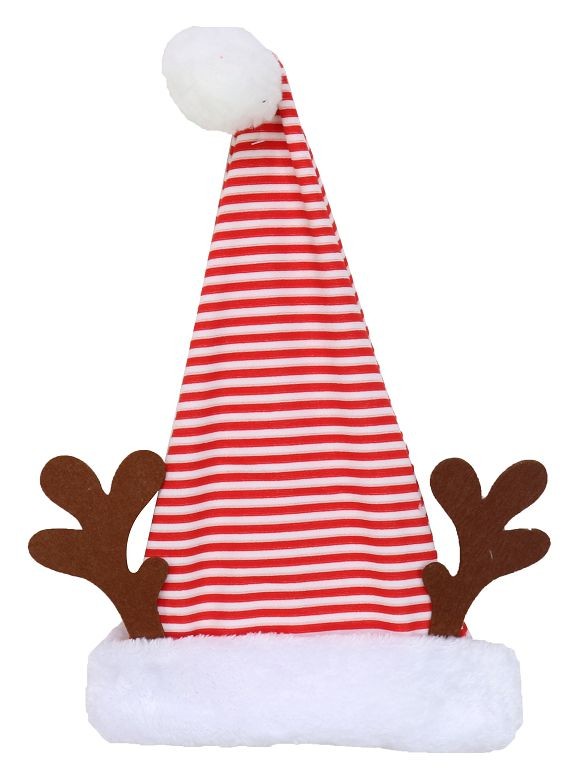 X21, XB2996, SANTA HAT STRIPED W/ANTLERS