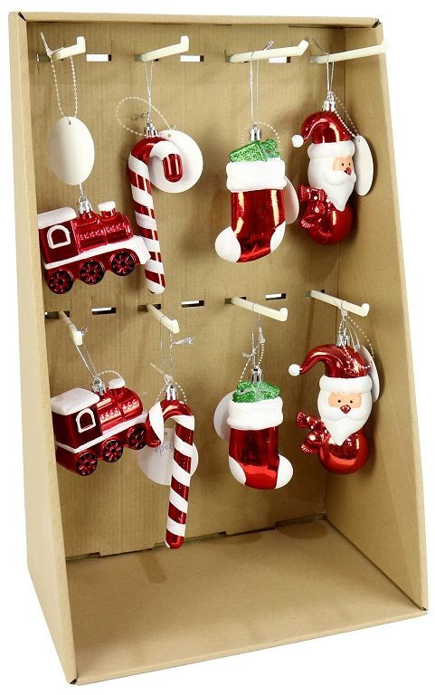 X8, XB3094, ORNAMENT GLITTER CLASSIC RED 4ASST