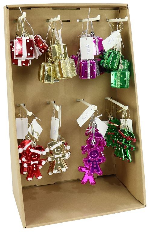 X8, XB3097, ORNAMENT PRESENT/GINGERBREAD 2pc