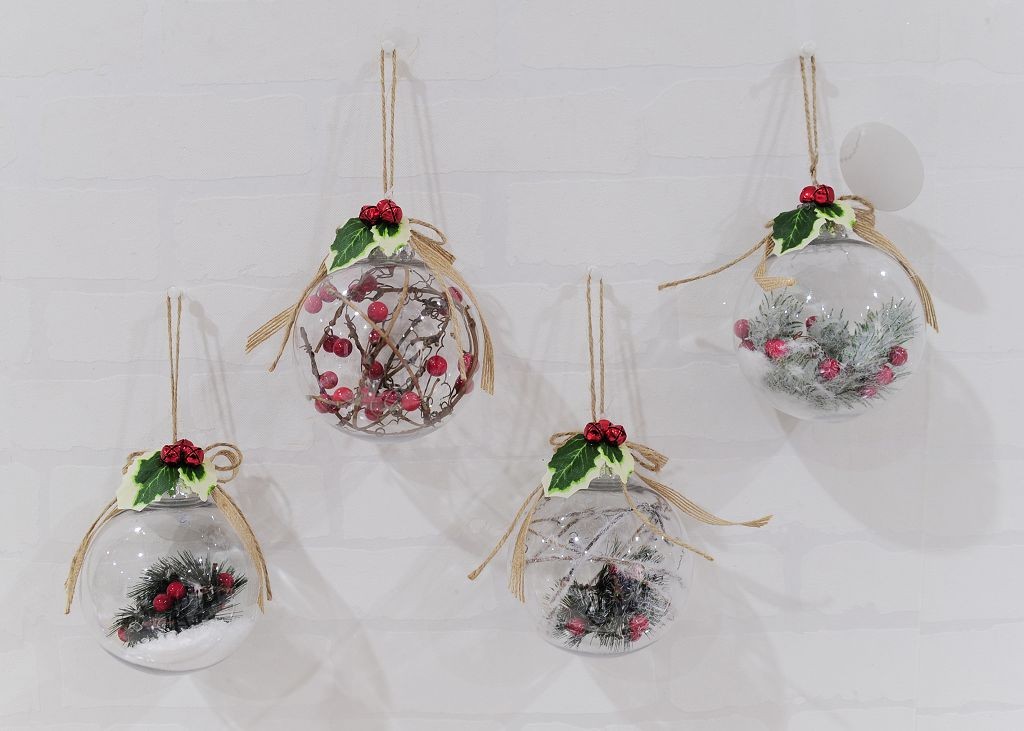X8, XB3103, BAUBLE W/DECO FILLING & NUTBELL TOP