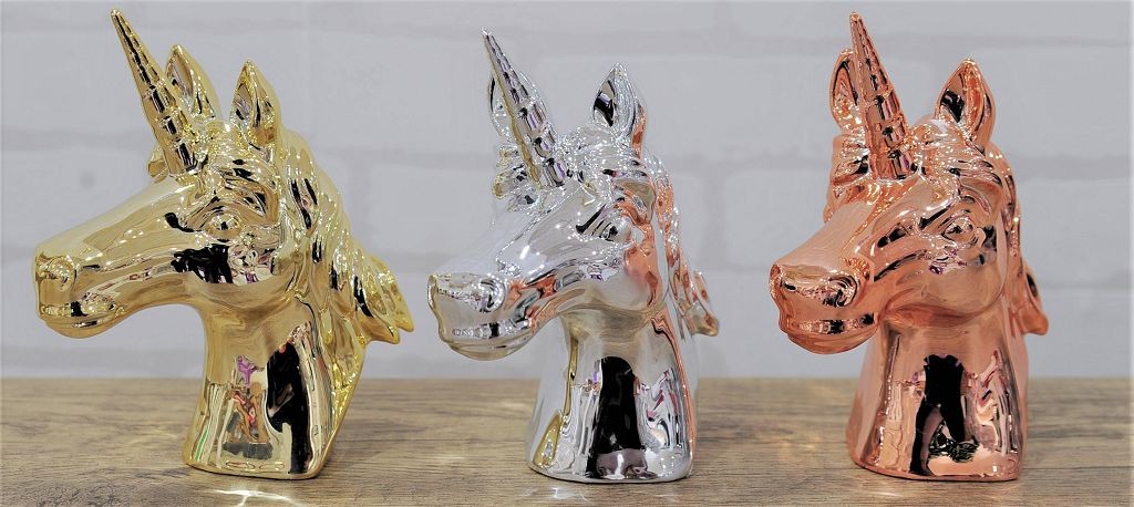 X5, XB3135, TABLE DECO UNICORN HEAD LGE 3ASST