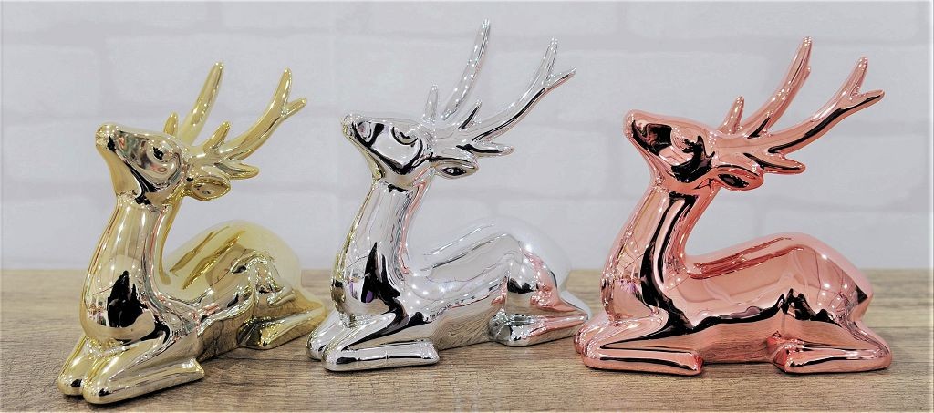 X4, XB3136, TABLE DECO SITTING REINDEER 3ASST