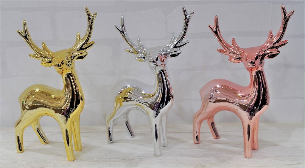 X6, XB3137, TABLE DECO STANDING REINDEER 3ASST
