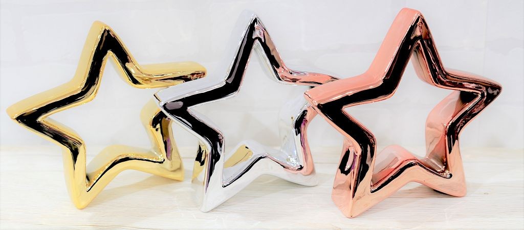 20X7, XB3138, TABLE DECO STAR 14.5cm 3ASST