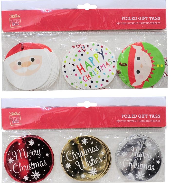 X21, XB3165, GIFT TAGS FOIL/CUTE ROUND 30pc