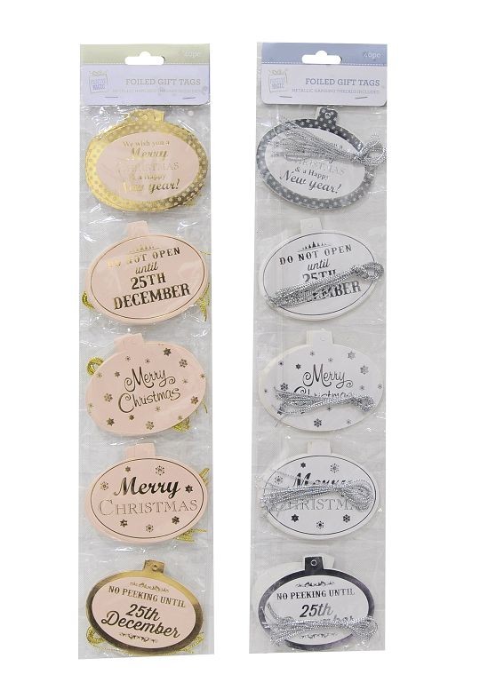 19X47, XB3166, GIFT TAGS FOIL GREETING 40pc