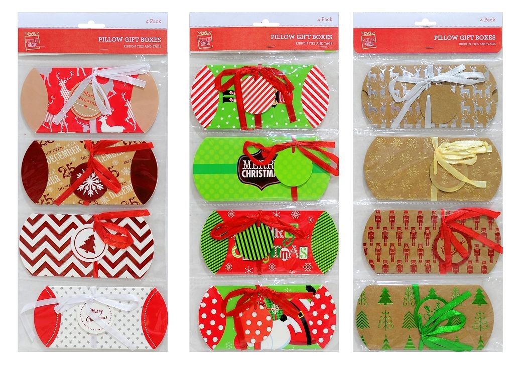 X21, XB3173, GIFT CARD PILLOW BOX 4pc 3ASST