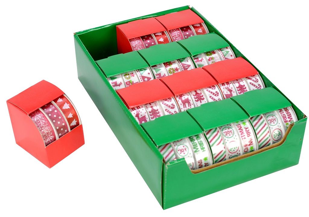 X9, XB3228, RIBBON FESTIVE 2m 3pk 4ASST