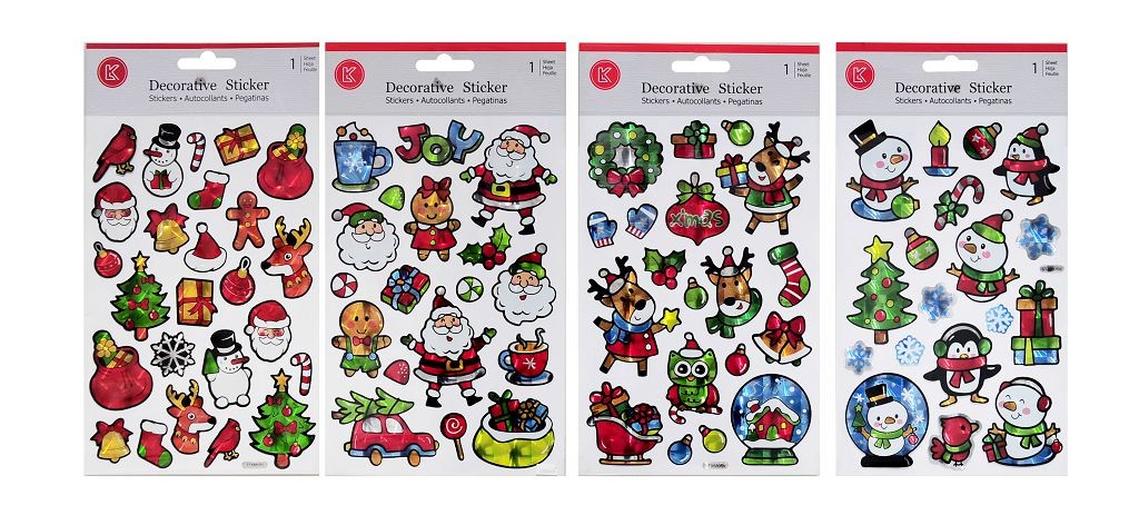 19X48, XB3358, STICKERS FANCY LASER 21x14cm 4ASST