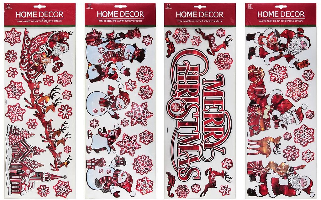 X21, XB3364, STICKER WALL RED FANCY LASER 4ASST