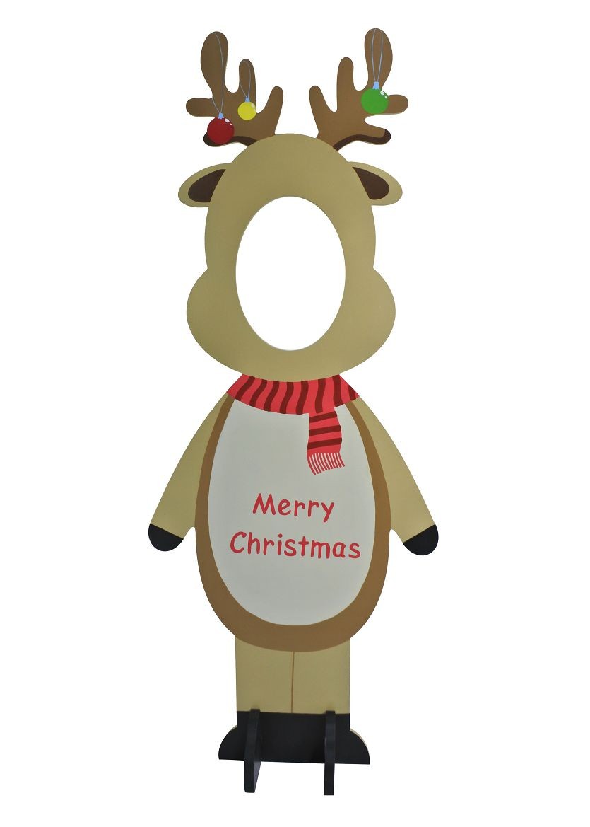 XB4400, CUTE REINDEER STATUE PHOTO CUT-OUT