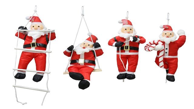25X33, XB4751, Chritmas Nylon Garden Santa Hanging 60cm