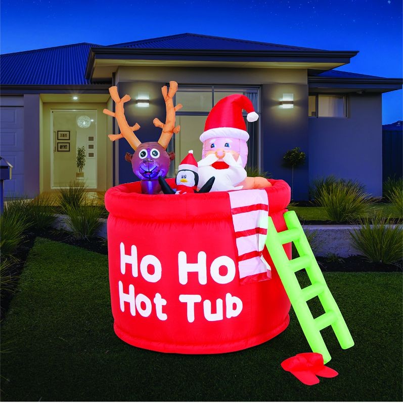 19X32 X33, XB4995, AIRPOWER SANTA IN THE HOT TUB 150cm