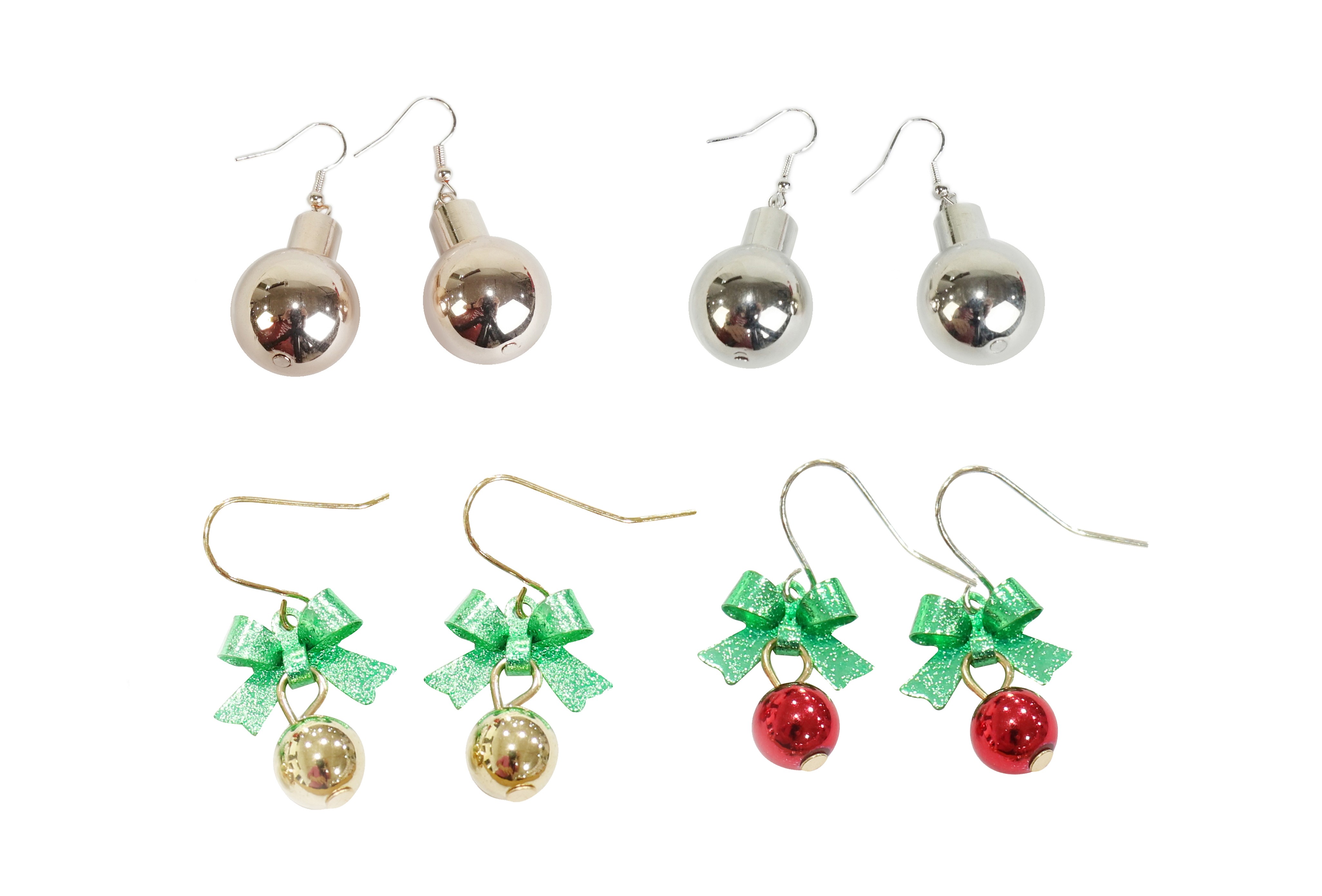 21X5, XC0149. Metallic Bauble Earrings Asst