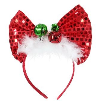 24X10, XC0412, RED SEQUIN BOW HEADBAND
