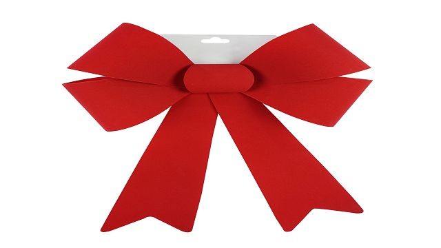 22X8, XD0956, RED FLOCKED BOW XL 40x58cm