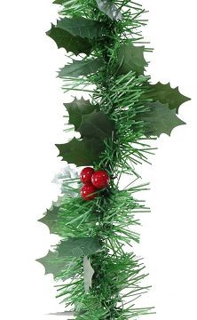 24X35, XD3142, MATTE HOLLY BERRIES TINSEL 2m