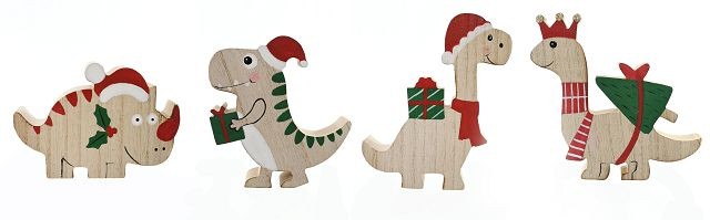 24X24, XD4165, CHRISTMAS TABLE DINOSAUR Asst 