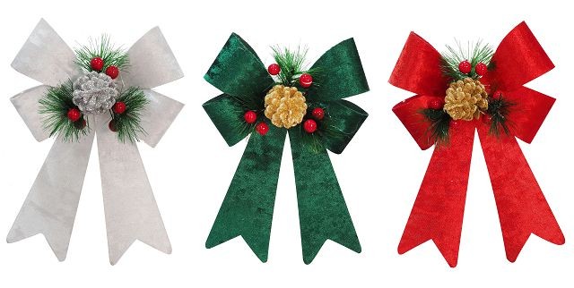 25X16, XD4242, Bow Crushed Velvet Decos Asst