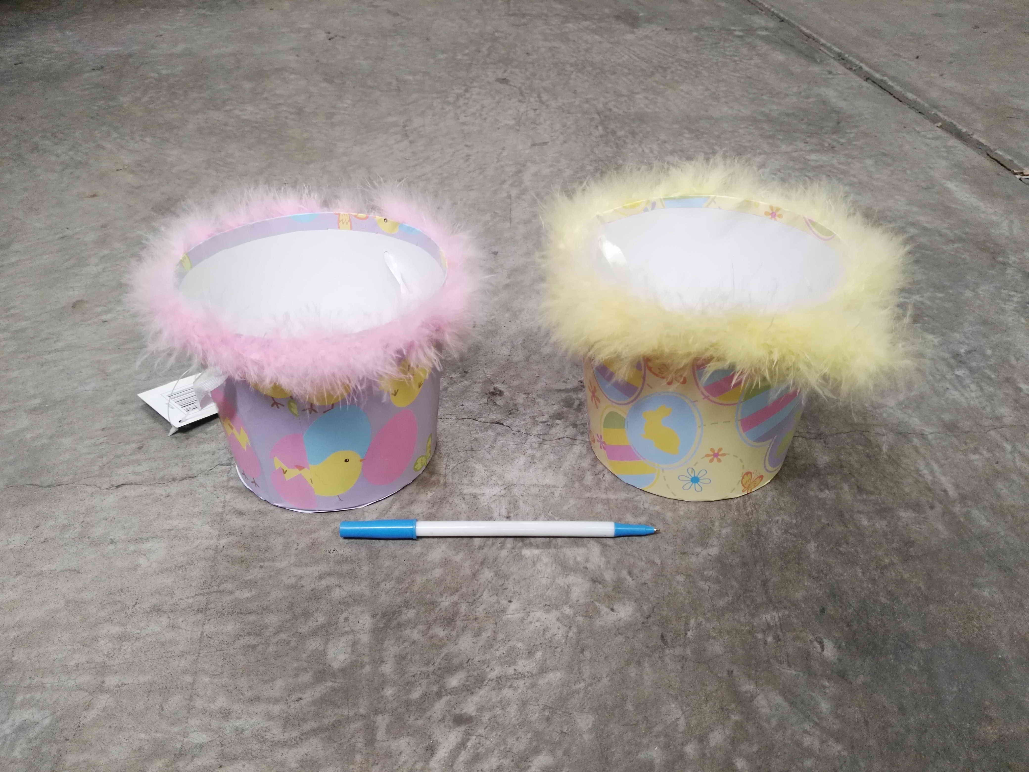 EASTER PRINTED BASKET W/FUR C