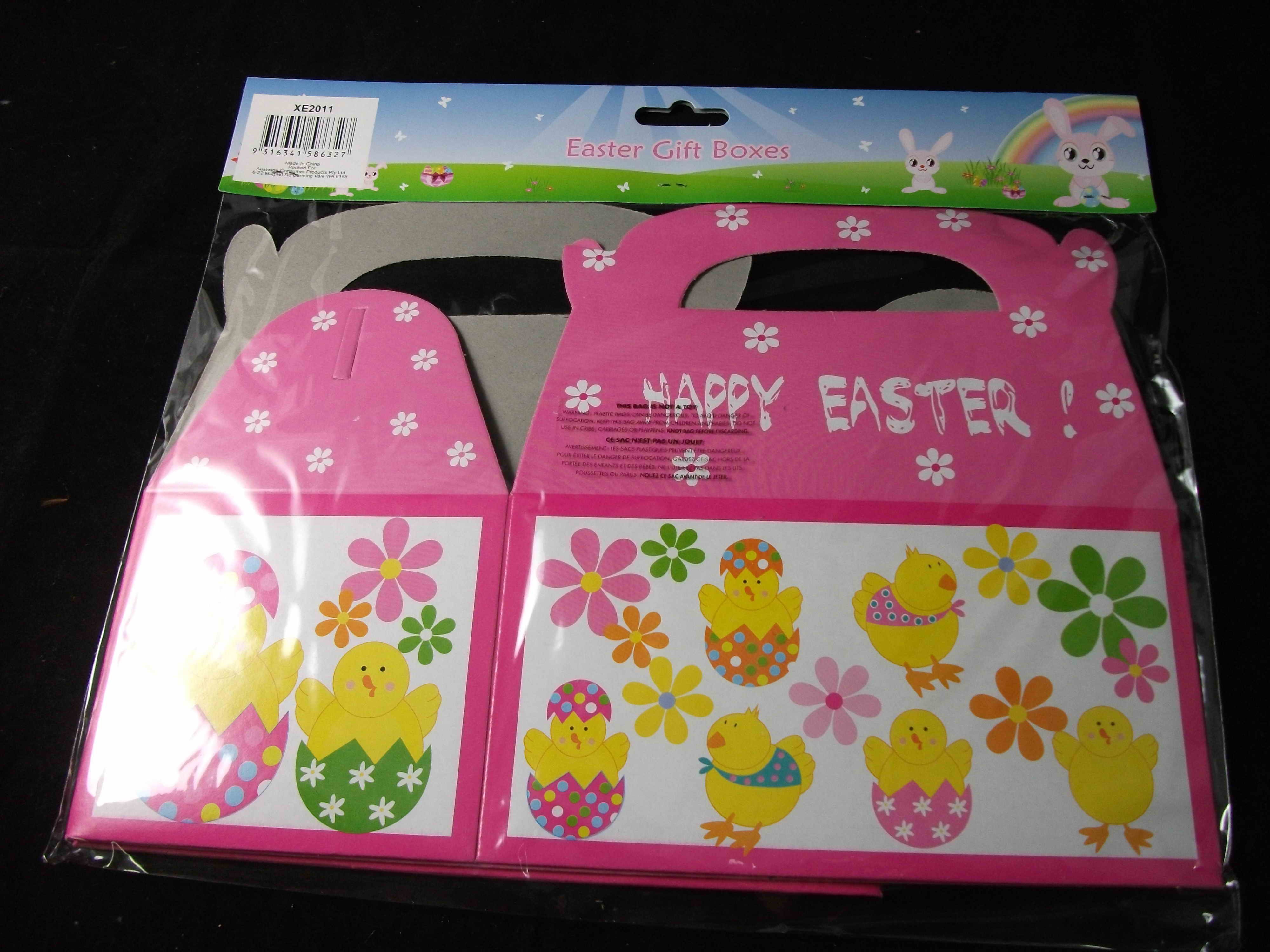 EASTER GIFT BOXES W/HANDLE 2PK 