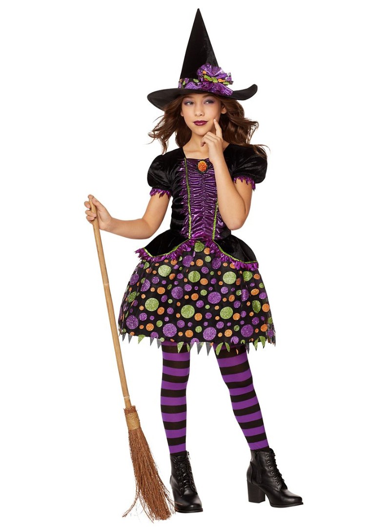 XH6918, Costume Glitter Polkadot Witch Ladies