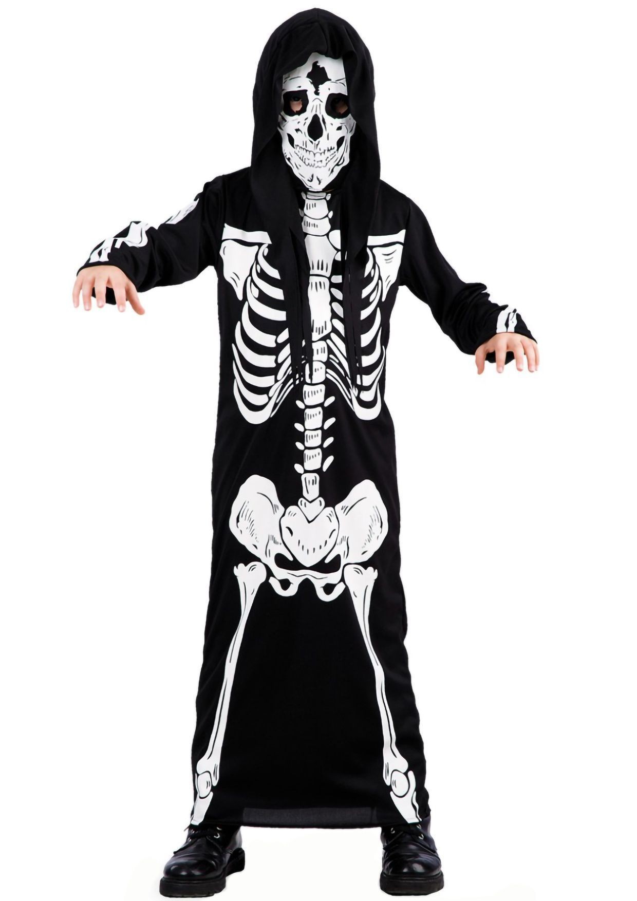 XH6975, Costume Hooded Skeleton Men