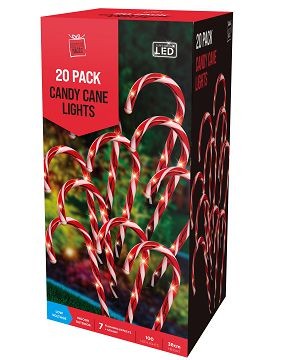 22X12, XL0072, LED PATH CANDY CANES 20 FLASH