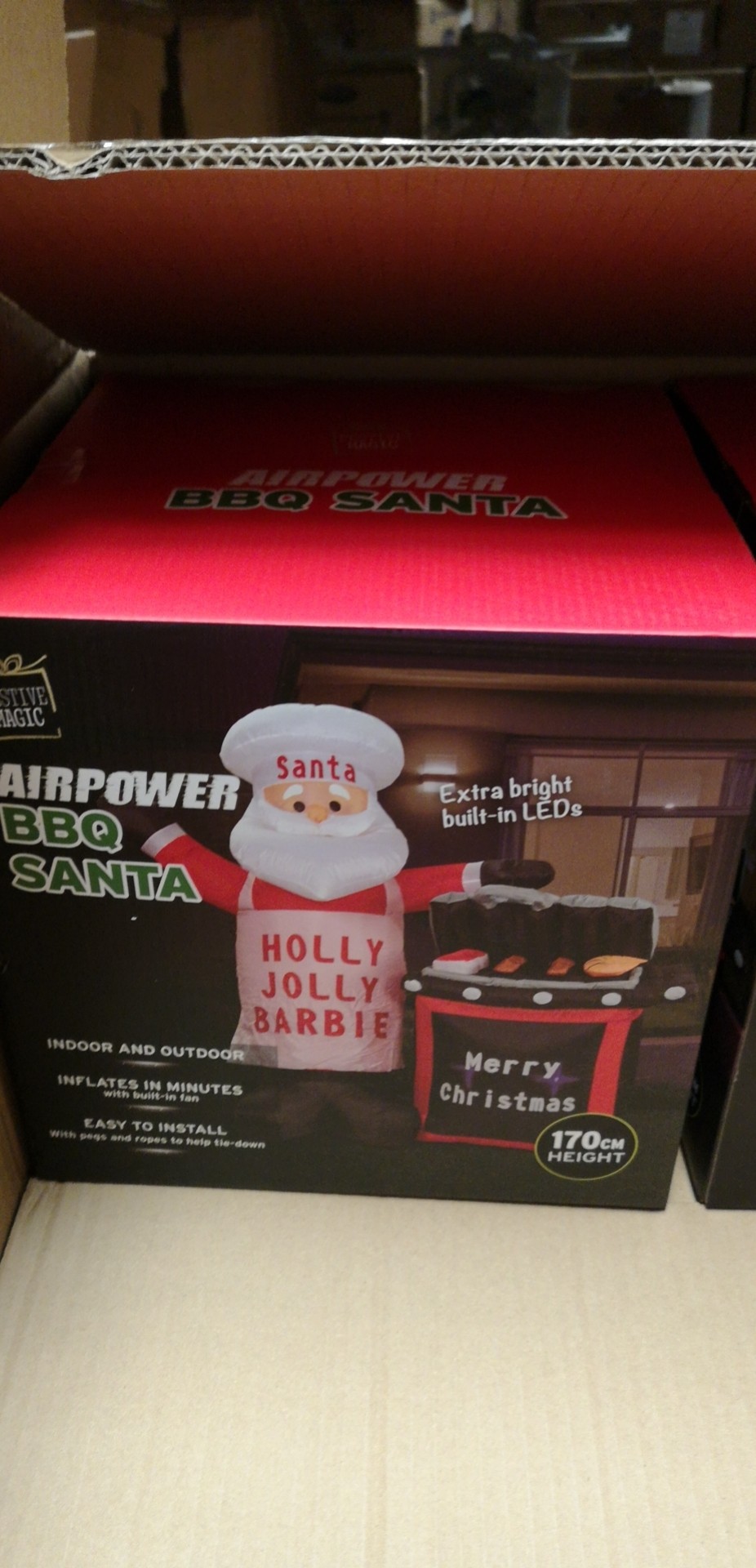 23X19, XL0120, Xmas AIRPOWER BBQ SANTA 170cm