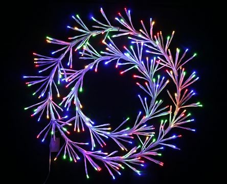 21X16,XL0243, LED Cluster Wreath 45cm Twinkle Multi