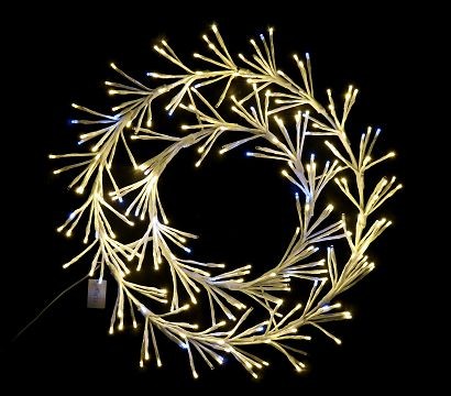 21X16,XL0244, LED Cluster Wreath 45cm Twinkle Warm