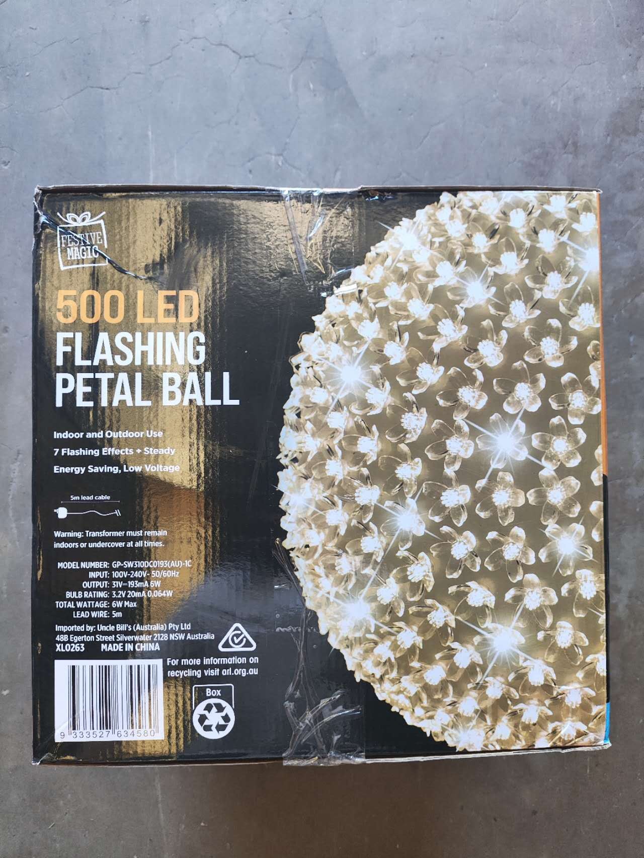 25X44, XL0263, 500 LED FLASHING PETAL BALL
