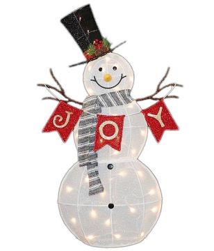 22X4, XL0687, LED MESH TINSEL SNOWMAN 105cm