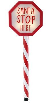 25X19, XL0880, LED TIMER SANTA STOP HERE STAKE 55cm