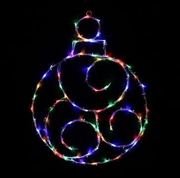 24X34, XL0987, LED BAUBLE ORNAMENT 60cm TWINKLE MULTI