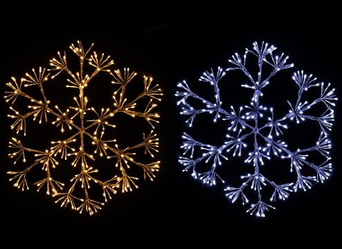 23X5, XL1010, LED SPARKLE SNOWFLAKE 60cm TWINKLE WARM/WHITE