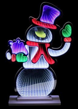 25X30, XL1026, LED INFINITY SNOWMAN LIGHT 76cm