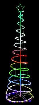 25X27, XL1037, RGB LIGHTSHOW SPIRAL TREE 180cm
