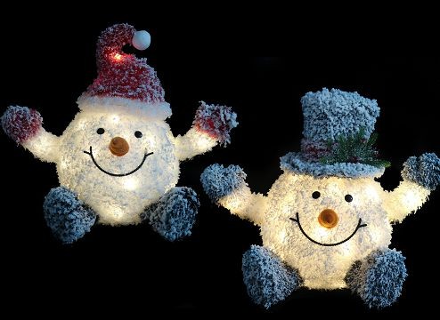 23X7, XL1075, LED FROSTY CUTE SNOWMAN 2Asst